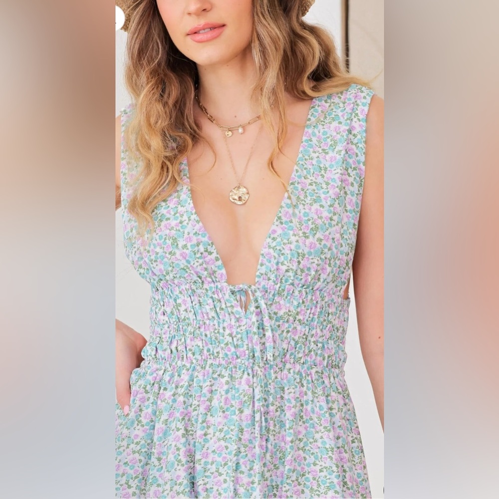 NWT Women’s Floral Backless Mini Dress | Spring Sundress | Sizes S-L - Picture 4 of 8